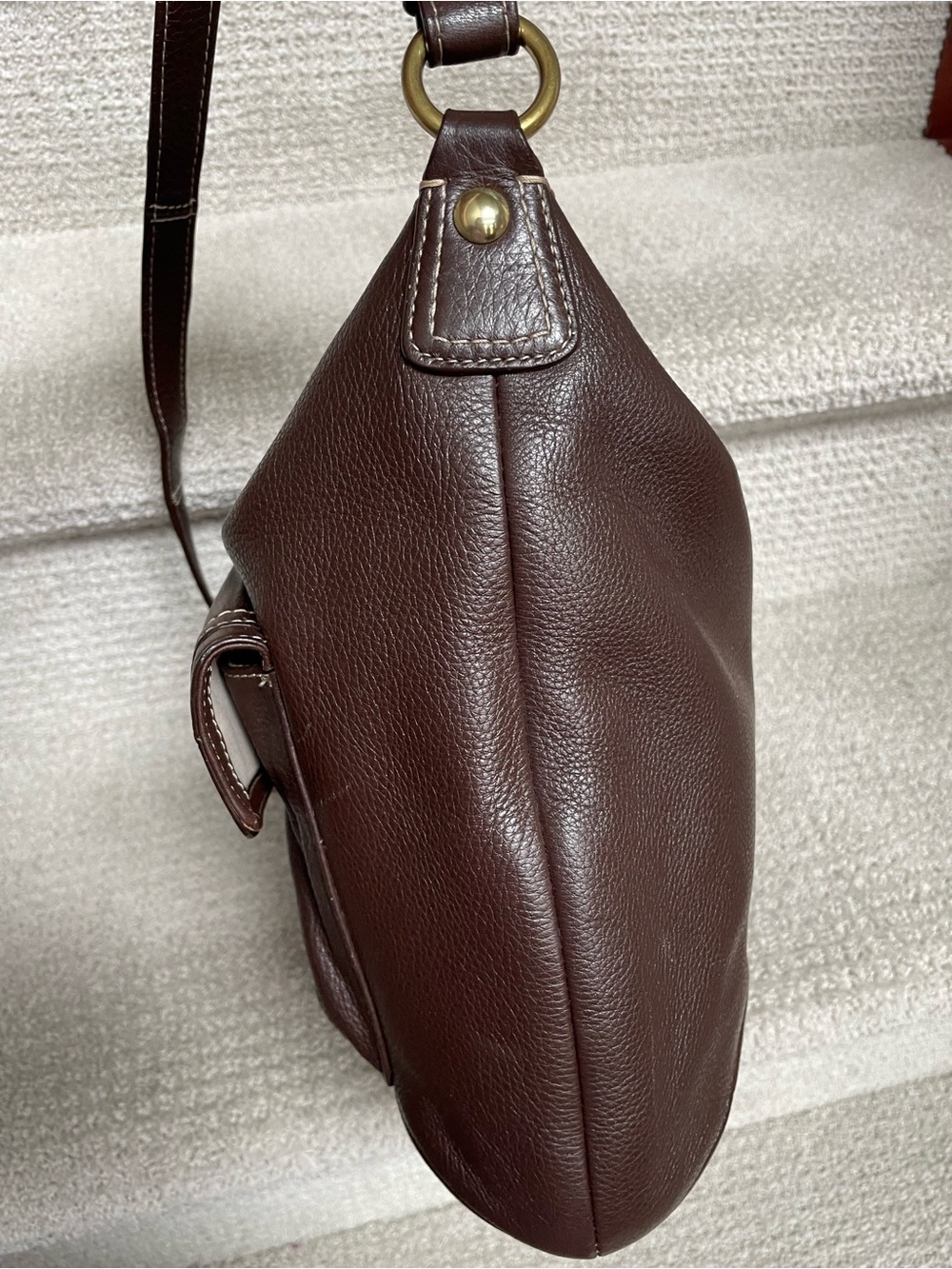 Coach Penelope Brown Pebble Leather Brass Hardware F19045 Shoulder Strap Handbag - Picture 6 of 10